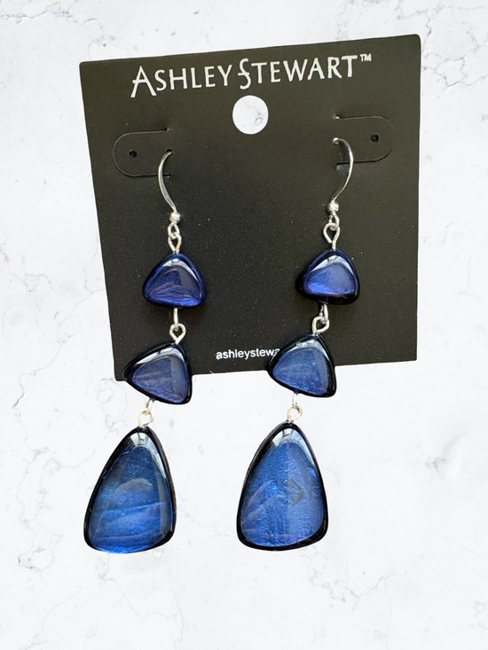 Ashley Stewart Jewelry - Ashley Stewart Blue Multi-Tier Dangle Earrings